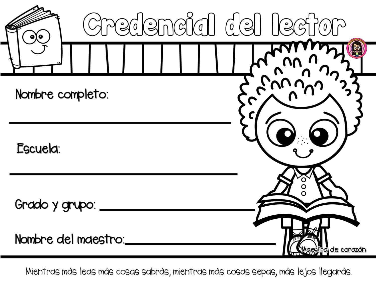 Como Hacer Una Credencial De Biblioteca Para Niños