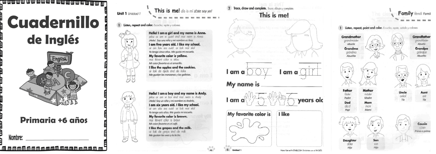 Recursos Didácticos Ingles-Español, Descargar materiales gratis en PDF 12 Cuadernillo de ingles 6+