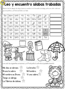 Fichas trabajar aprender leer silabas trabadas 02