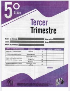 Evaluación tercer trimestre 5°