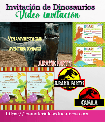 📲 Invitación de dinosaurios para editar y descargar plantilla gratis - Los  Materiales Educativos