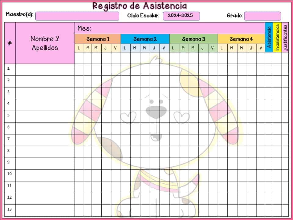 Registro de asistencia 2024-2025