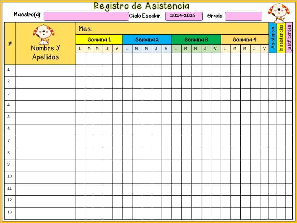 Registro de asistencia 2024-2025