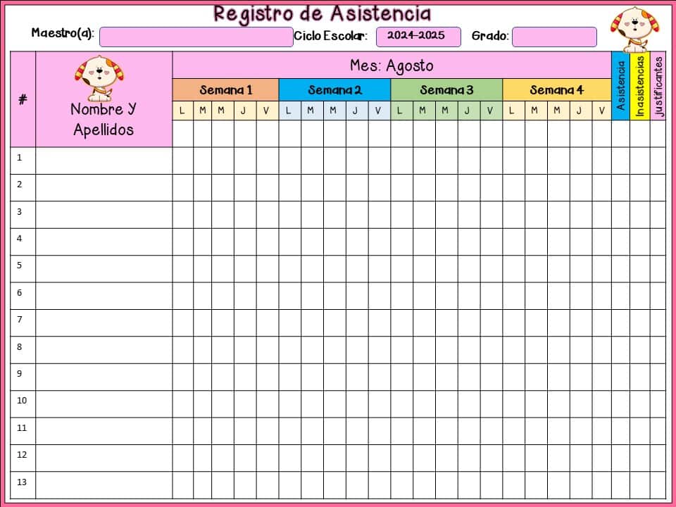 Registro de asistencia 2024-2025
