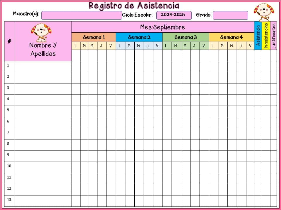 Registro de asistencia 2024-2025