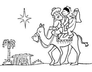 Dibujo para colorear de los reyes magos 