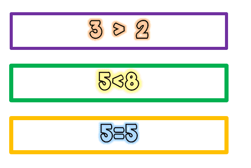 Igual que menor que mayor que1