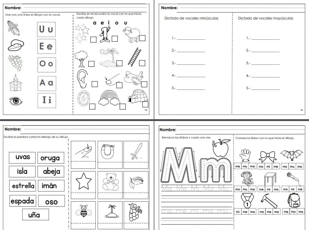 Actividades de lectoescritura 