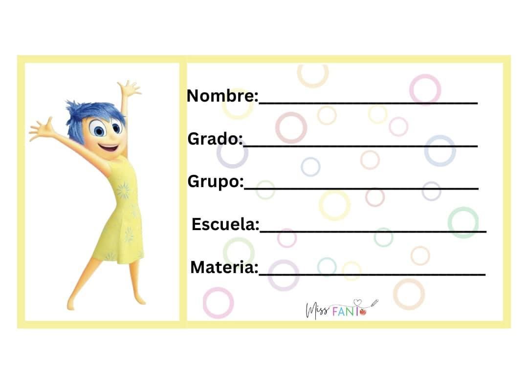 Etiquetas escolares intensamente