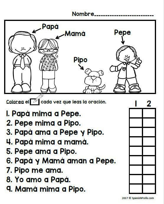 lectura de oraciones con pa pe pi