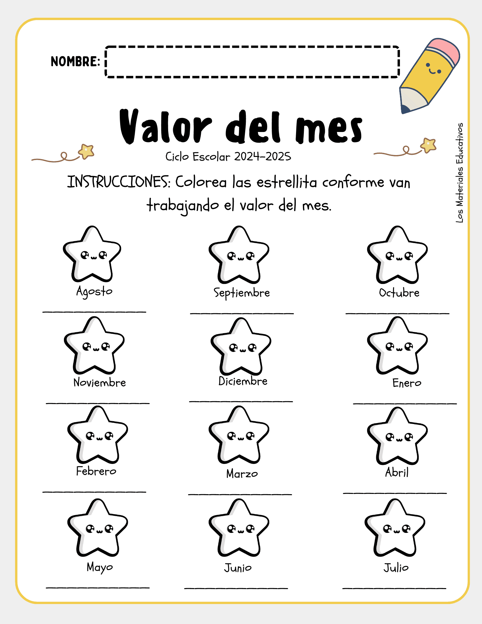 Calendario de Valores 2024-2025 17 calendario de valores 2024-2025