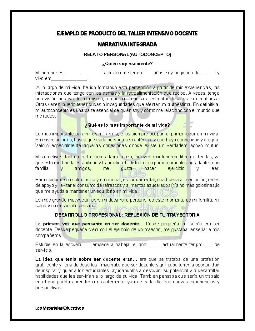 EJEMPLO DE NARRATIVA LETRAS QUE HACEN ECO