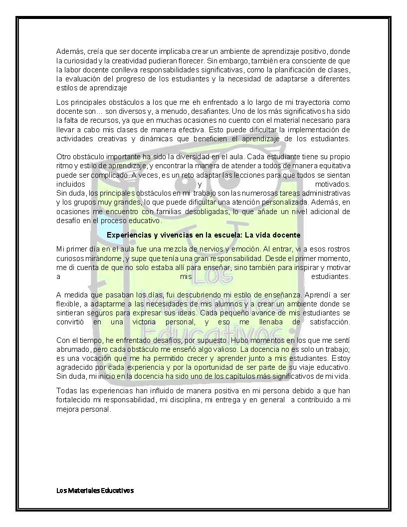 EJEMPLO DE NARRATIVA LETRAS QUE HACEN ECO