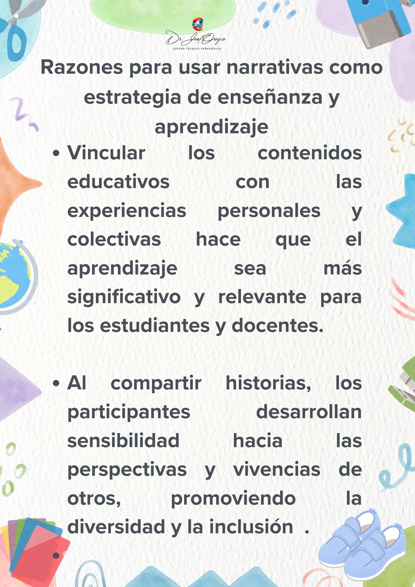 Razones para usar las narrativas